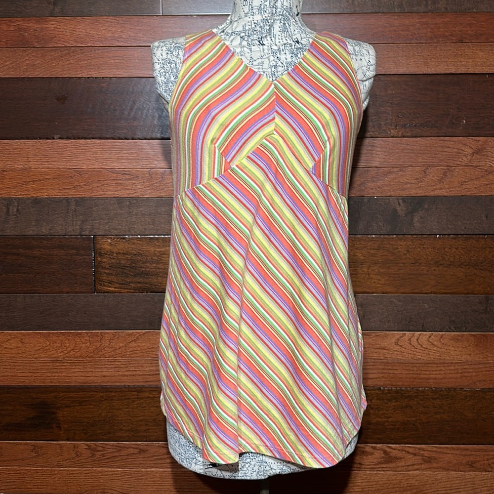 Vintage Bundle of Joy V Neck Multi Colored Tank Top